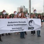 İKD'liler, Taksim'de “Bedenimiz Bizimdir, Kürtaj Yasaklamaz” sloganını yükseltti